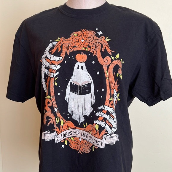 NWOT Book Babe Designs Readers for Life Society Tee Size Medium - Picture 4 of 5